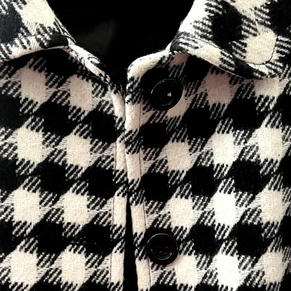 Pendleton Jacket SZ M  Hounds Tooth Black Cream Wool / Lamb Academia Classic - Picture 4 of 12